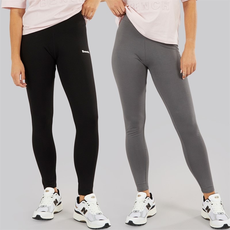 Bench Womens Two Pack Leggings Black/Charcoal - Image 3
