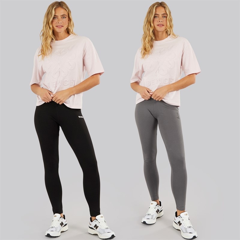 Bench Womens Two Pack Leggings Black/Charcoal - Image 4