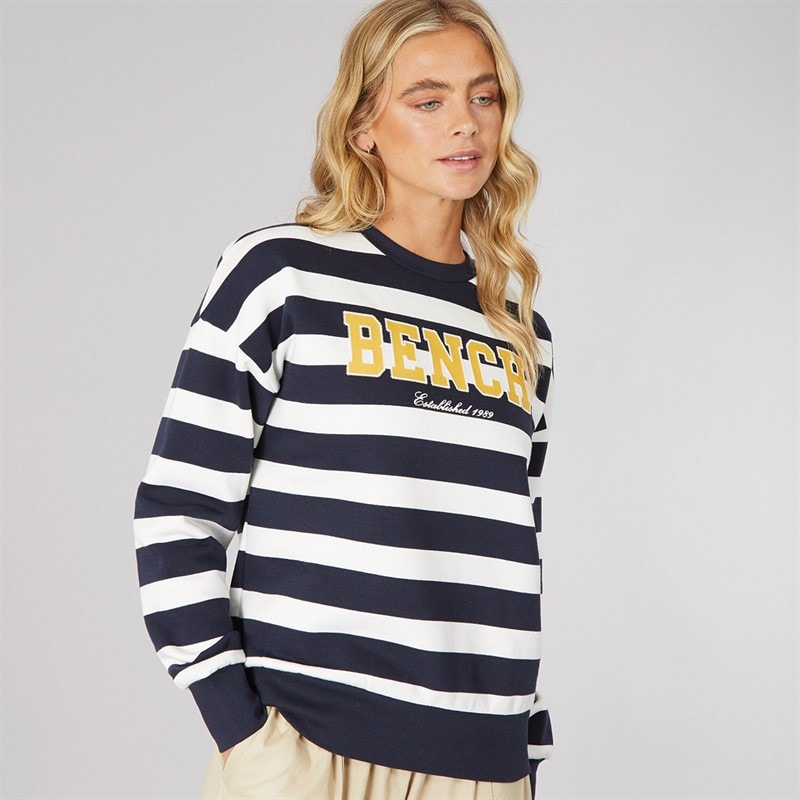 Bench Womens Jaye Sweatshirt Navy Winter White - Image 1