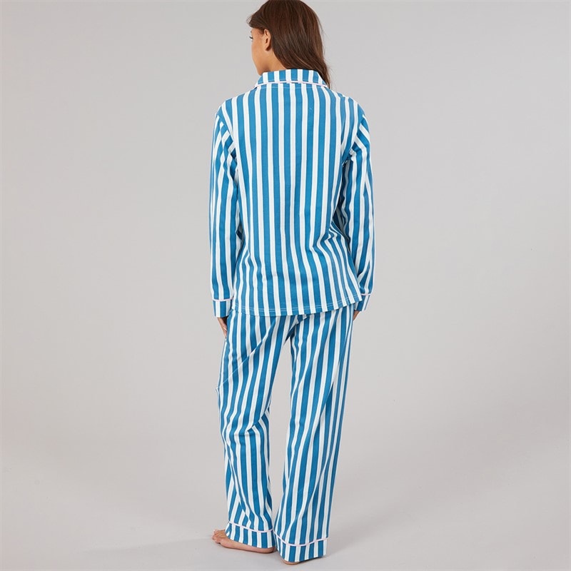 Bench Womens Korda Pyjamas Teal White Stripe - Image 2