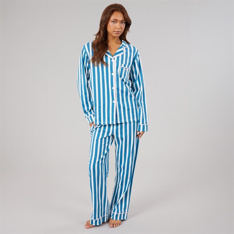 Bench Womens Korda Pyjamas Teal White Stripe - Image 4