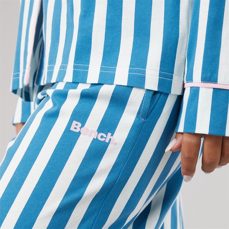 Bench Womens Korda Pyjamas Teal White Stripe - Image 5