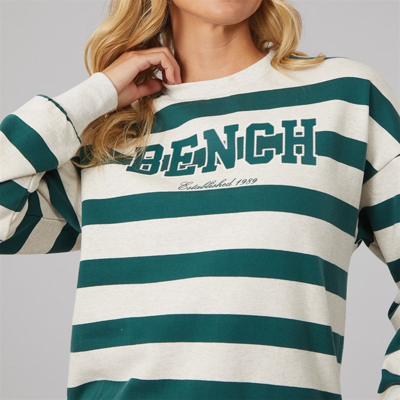 Bench Womens Jaye Sweatshirt Stone Marl Deep Emerald - Image 5