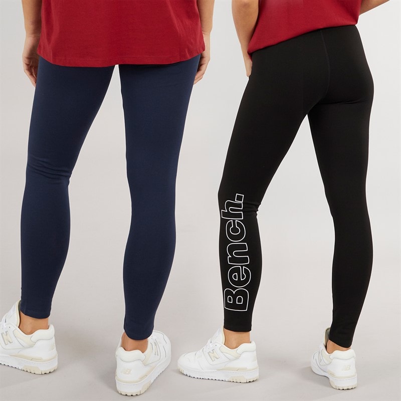 Bench Womens Two Pack Leggings Black/Navy - Image 2