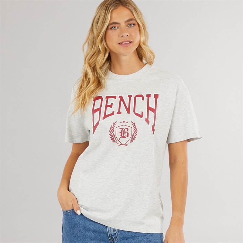 Bench Womens Farri T-Shirt Ice Grey Marl - Image 3