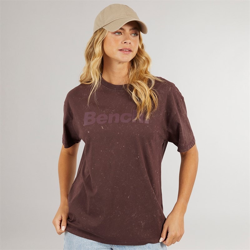 Bench Womens Berlanne T-Shirt Washed Mauve Wine - Image 1