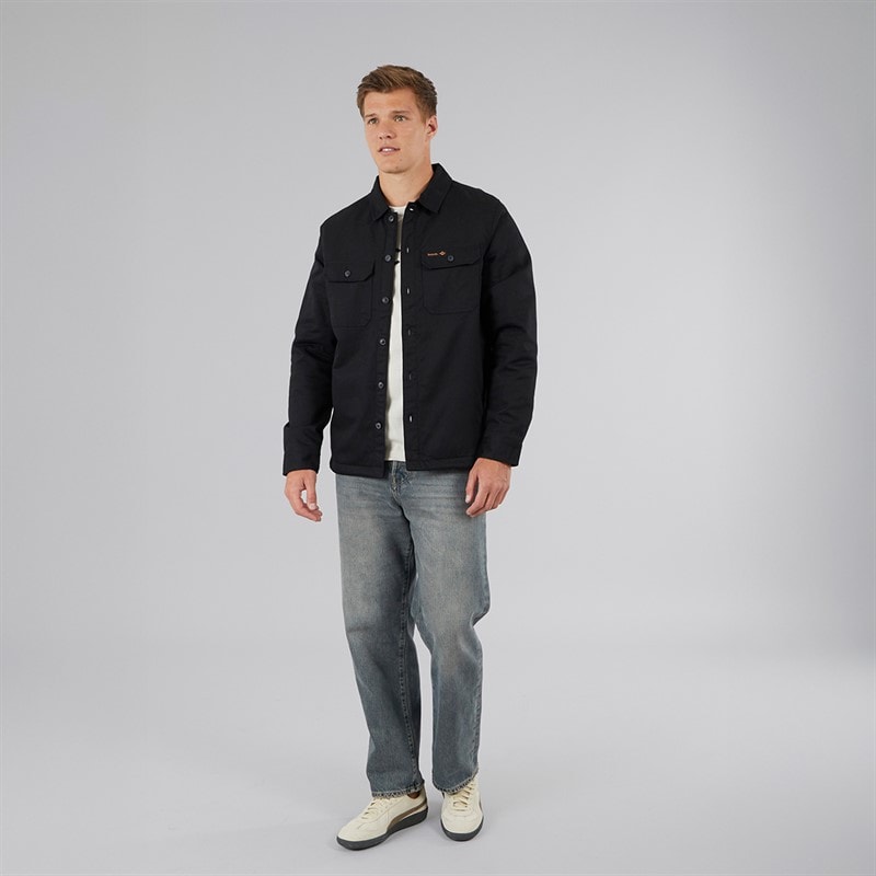 Bench Mens Merrin Borg Worker Overshirt Black - Image 4