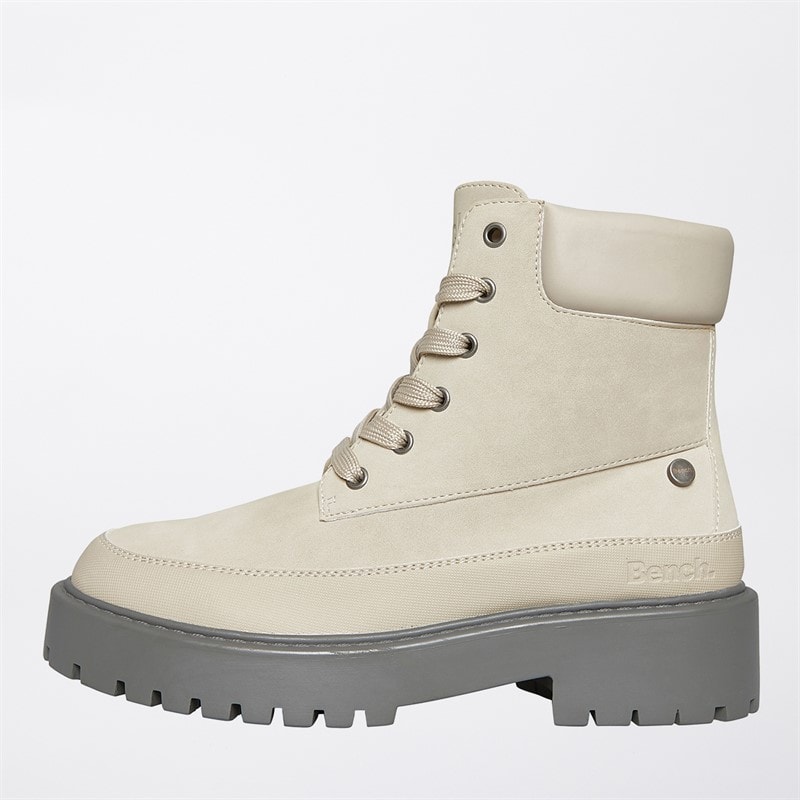 Bench Womens Bonham Lace Up Ankle Boots Grey - Image 1