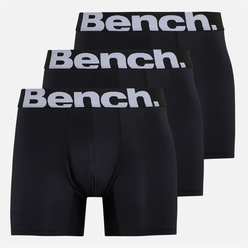 Bench Mens Whiven Three Pack Microfibre Boxers Black/Black/Black - Image 1