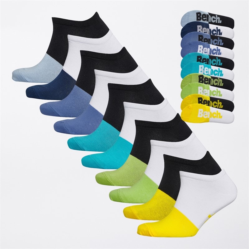 Bench Mens Taur Ten Pack Trainer Socks Mixed - Image 1
