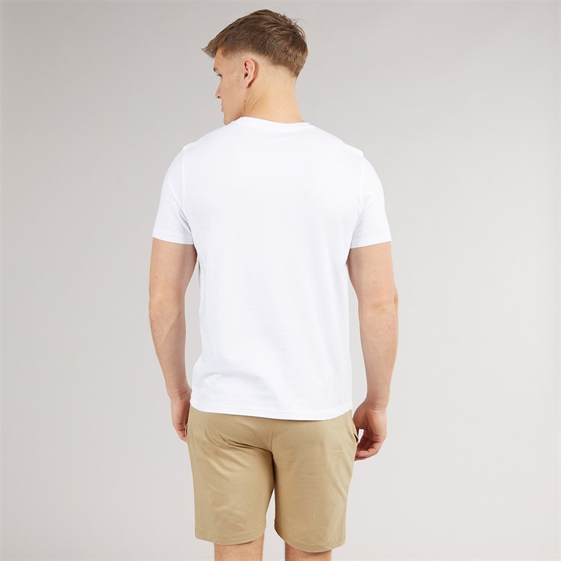 Bench Mens Auley T-Shirt And Lounge Shorts Set White/Stone - Image 2