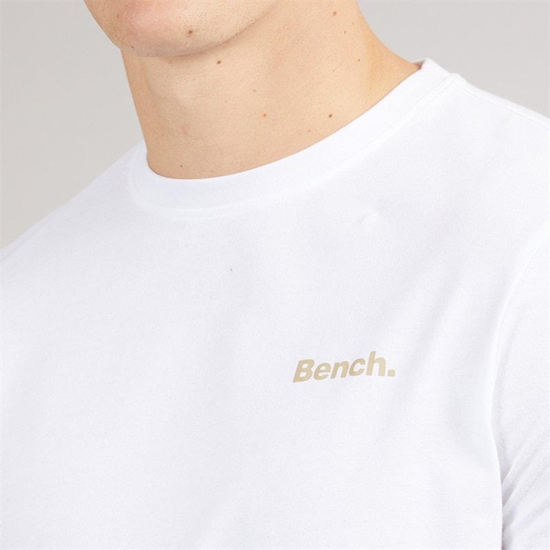 Bench Mens Auley T-Shirt And Lounge Shorts Set White/Stone - Image 3