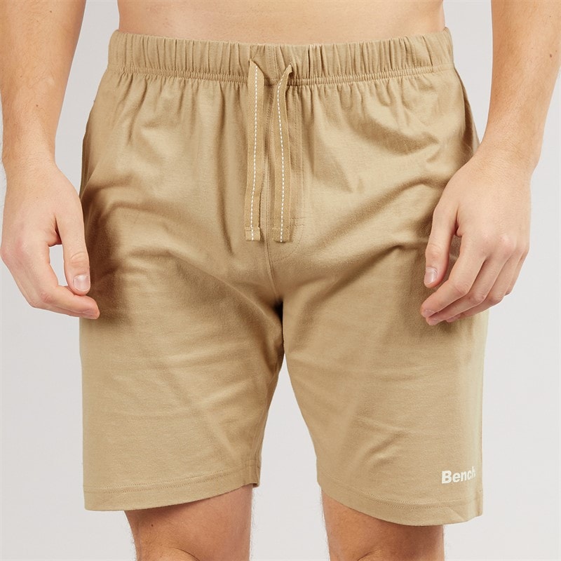 Bench Mens Auley T-Shirt And Lounge Shorts Set White/Stone - Image 5