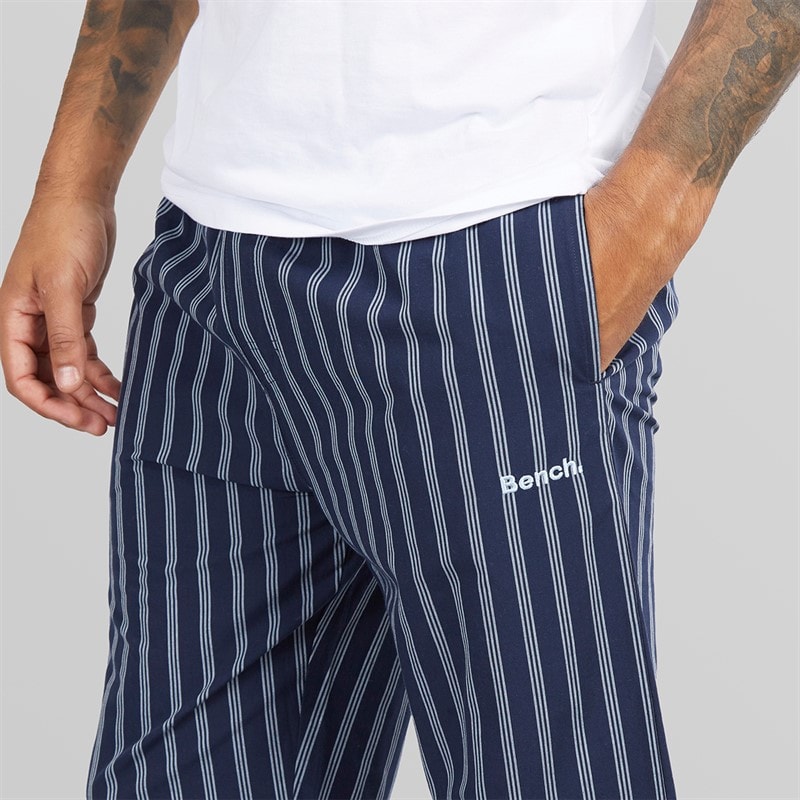 Bench Mens Taeric Poplin Stripe Lounge Pants Navy Stripe - Image 3