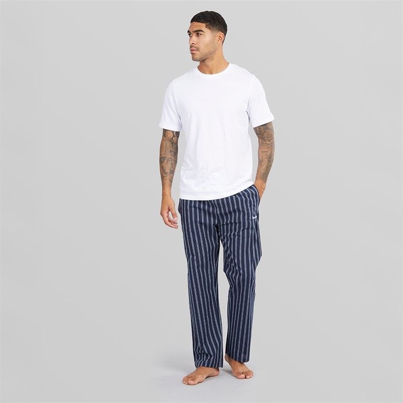 Bench Mens Taeric Poplin Stripe Lounge Pants Navy Stripe - Image 4