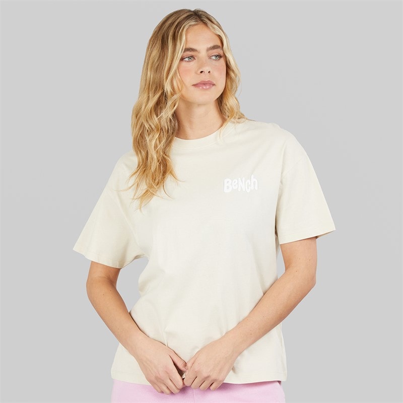 Bench Womens Sarrine Oversized T-Shirt Chalk - Image 2