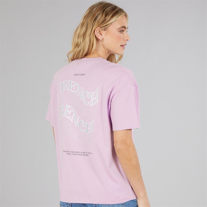 Bench Womens Renna T-Shirt Lilac Breeze - Image 3