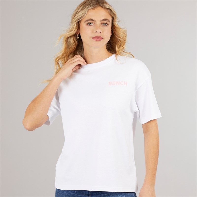 Bench Womens Kassa Oversized T-Shirt White - Image 2