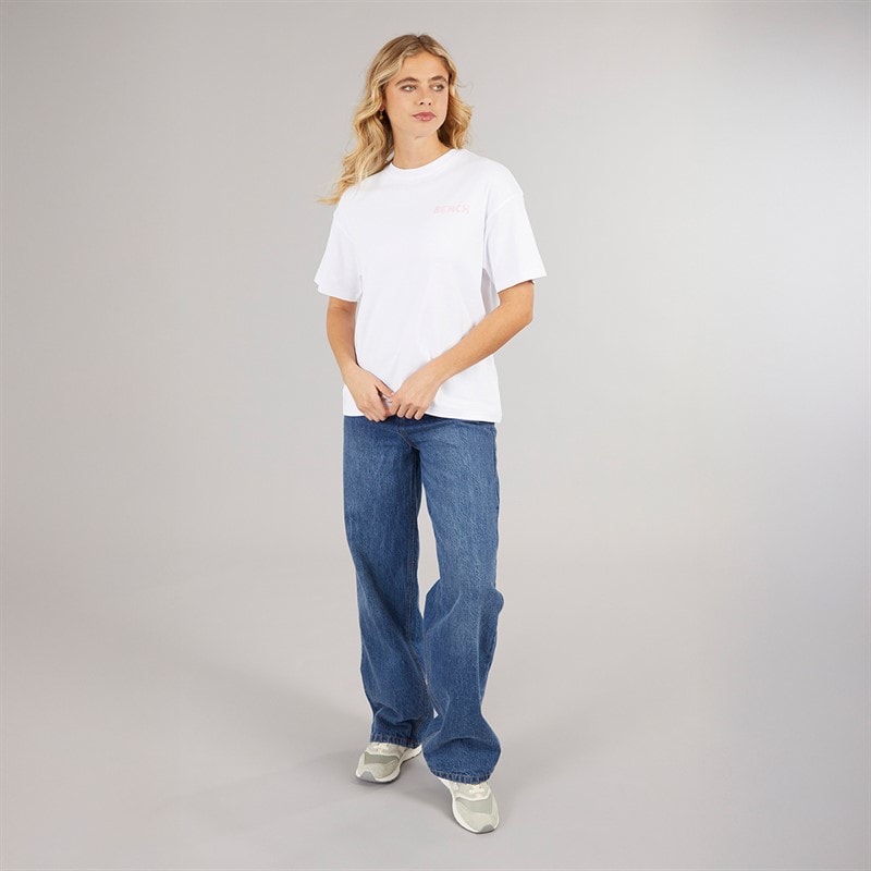 Bench Womens Kassa Oversized T-Shirt White - Image 4