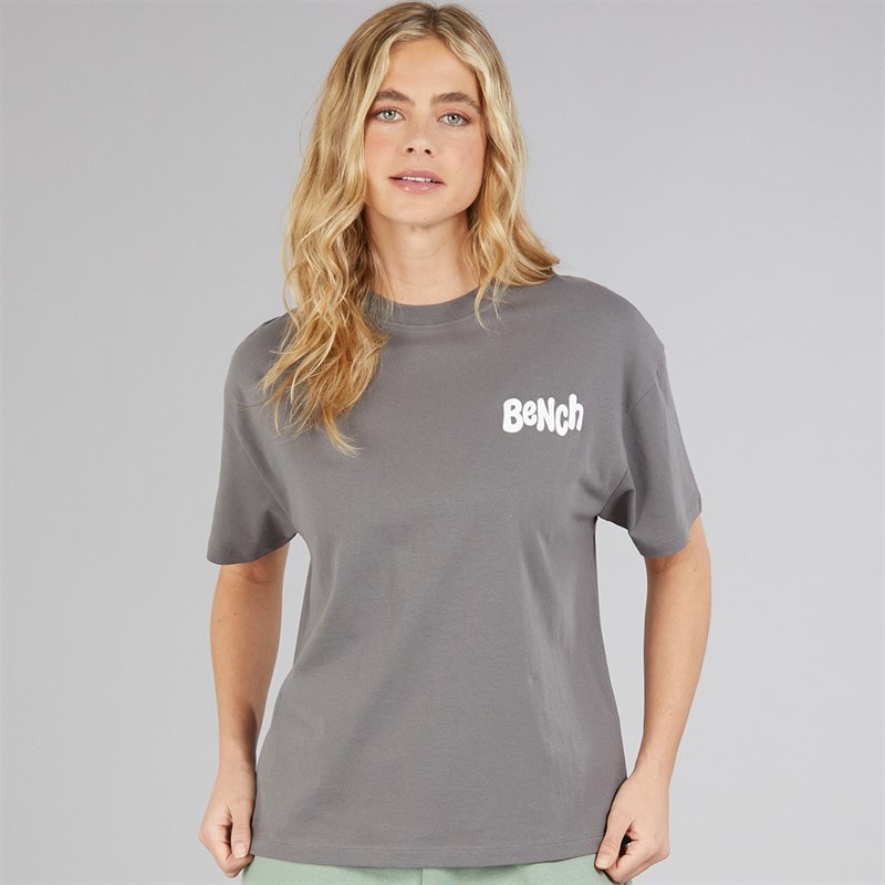 Bench Womens Sarrine Oversized T-Shirt Charcoal - Image 2