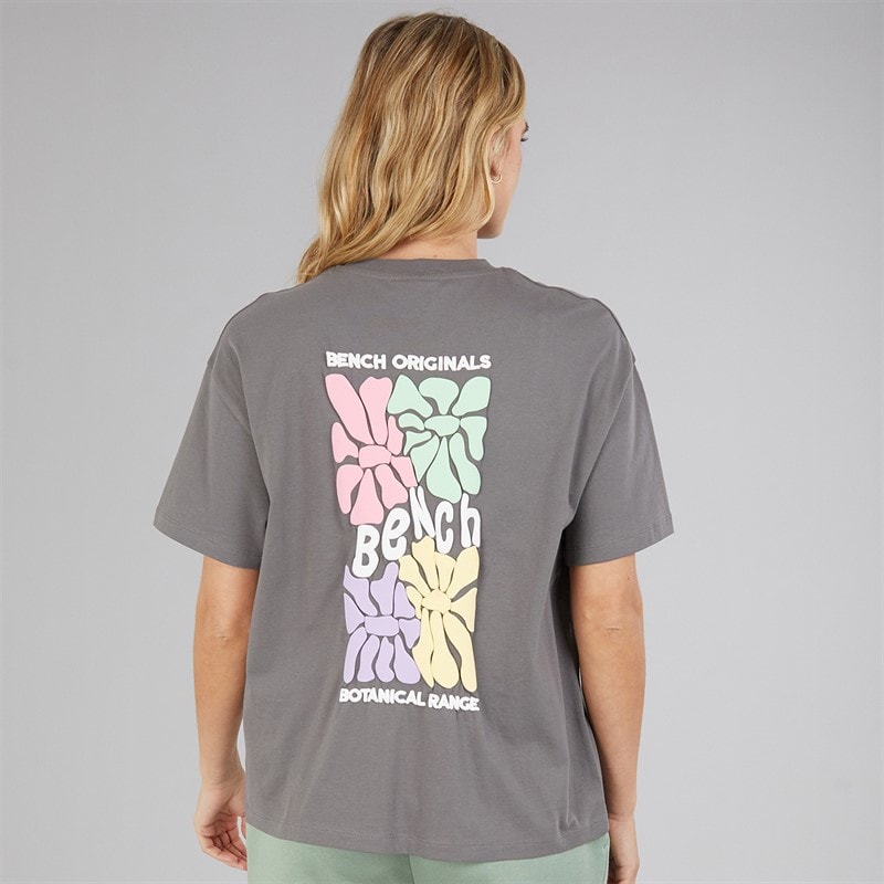 Bench Womens Sarrine Oversized T-Shirt Charcoal - Image 3