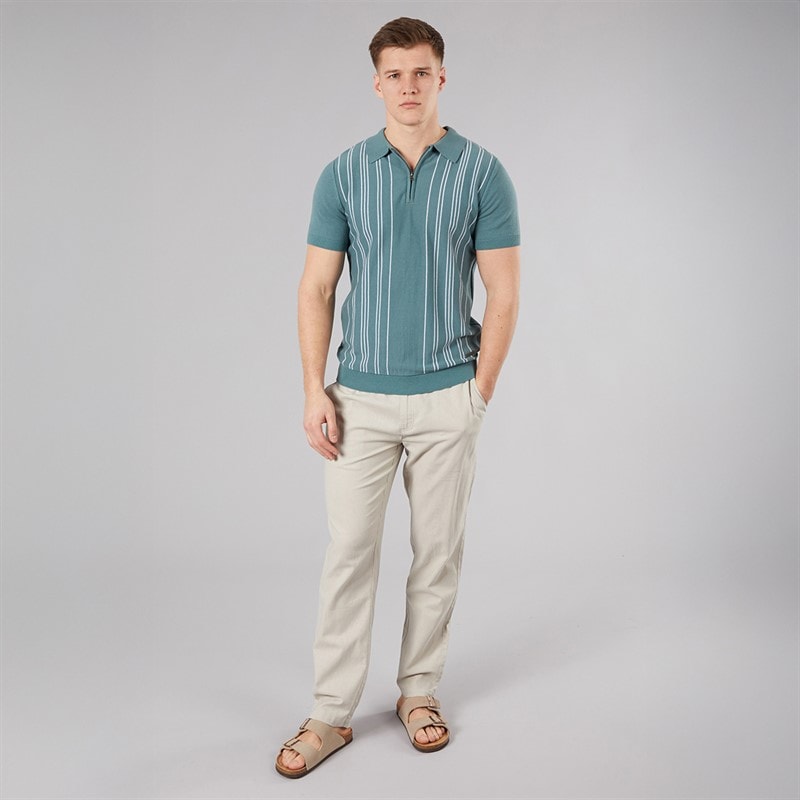Bench Mens Indro Knitted Polo Shirt Basalt Green - Image 4