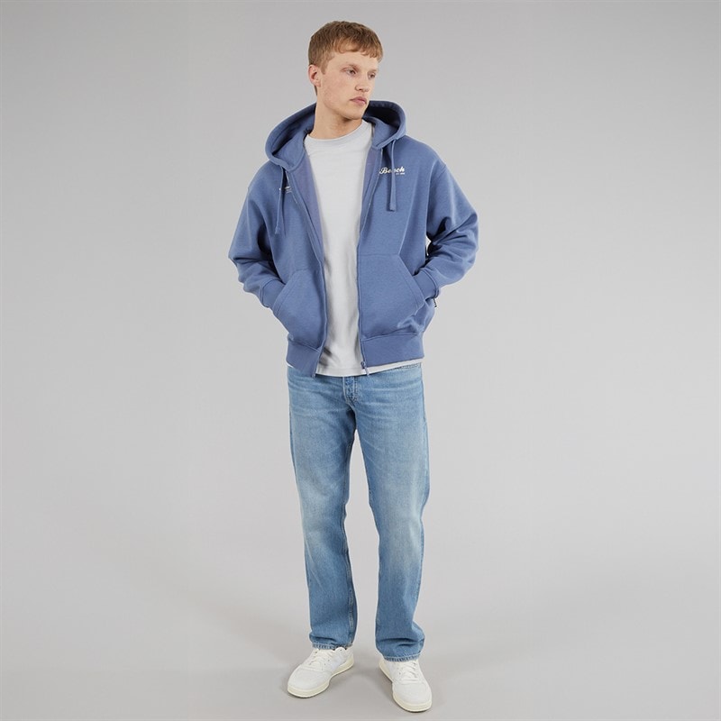 Bench Mens Lupera Zip Through Hoodie Mid Blue - Image 4