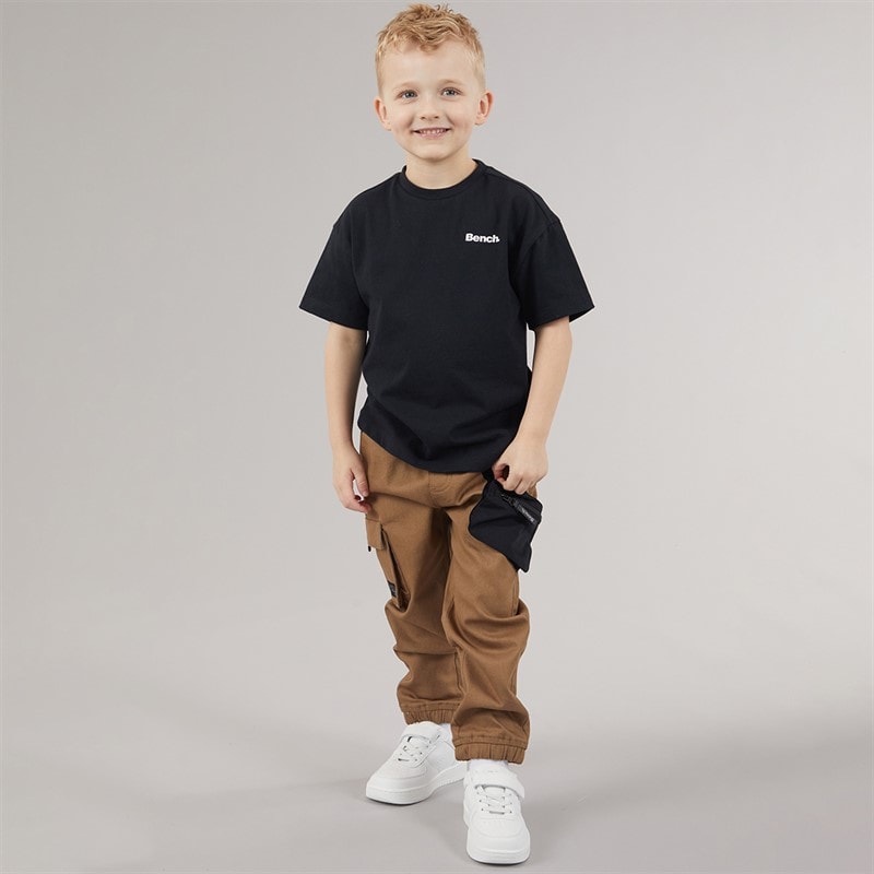 Bench Boys T-Shirt And Cargo Trousers Set Black - Image 1