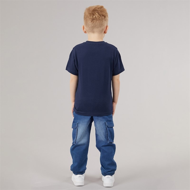 Bench Boys T-Shirt And Cargo Jeans Set Navy - Image 2