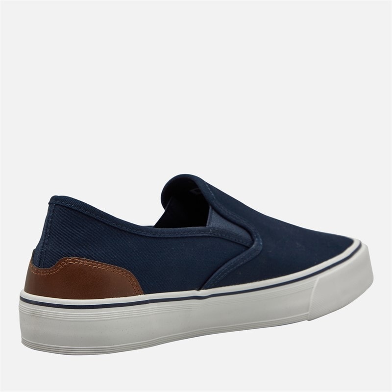 Bench Mens Dalton Slip On Canvas Trainers Navy - Image 5