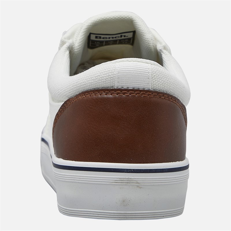 Bench Mens Donnie Canvas Trainers White - Image 3