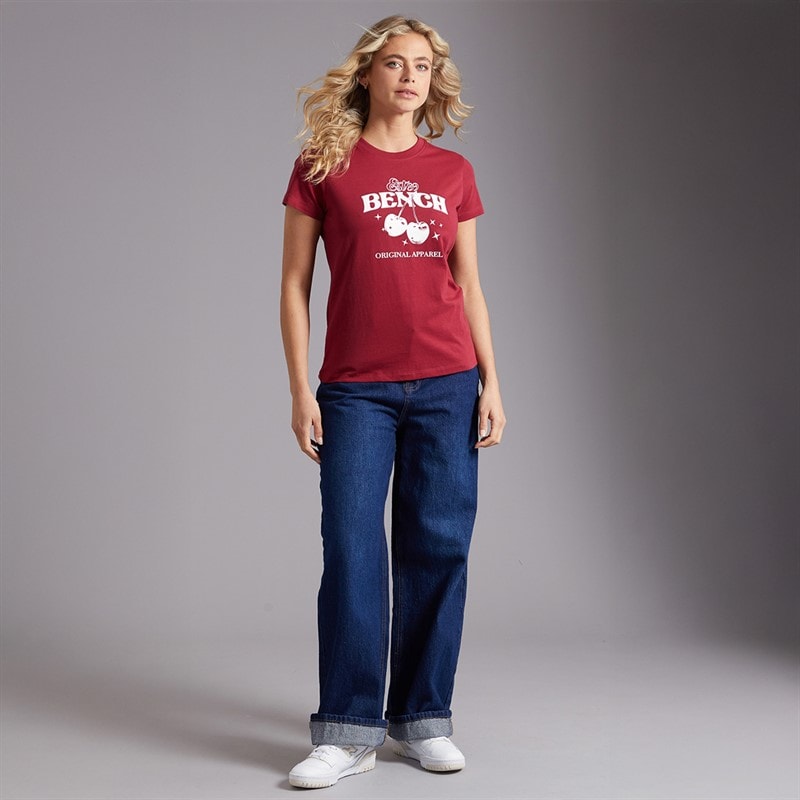 Bench Womens Sorren T-Shirt Cranberry Juice - Image 3