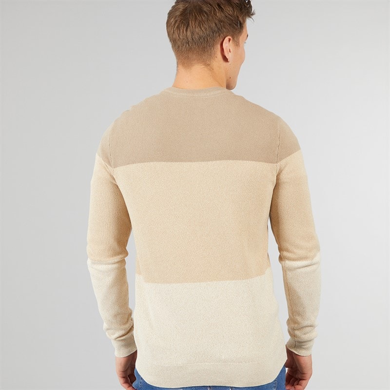 Bench Mens Crono Gradient Crew Neck Jumper Stone - Image 2