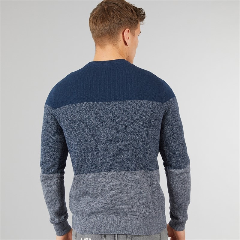 Bench Mens Crono Gradient Crew Neck Jumper Blue - Image 2
