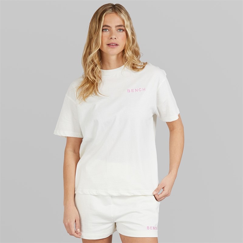 Bench Womens Tisyn T-Shirt And Shorts Set Winter White - Image 2