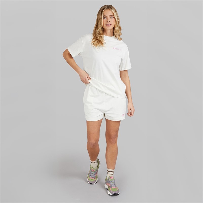 Bench Womens Tisyn T-Shirt And Shorts Set Winter White - Image 4