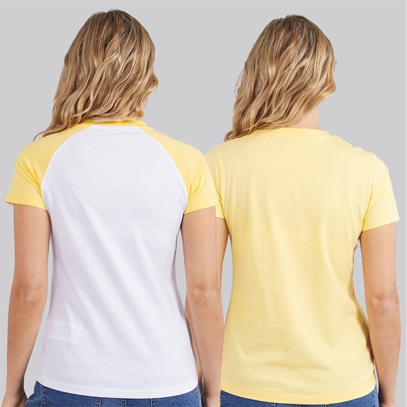 Bench Womens Zoqil Two Pack T-Shirts White/Yellow - Image 2