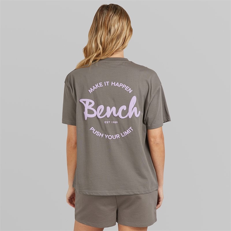 Bench Womens Lumee T-Shirt And Shorts Set Charcoal - Image 3