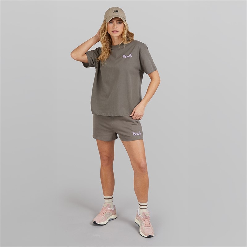 Bench Womens Lumee T-Shirt And Shorts Set Charcoal - Image 4