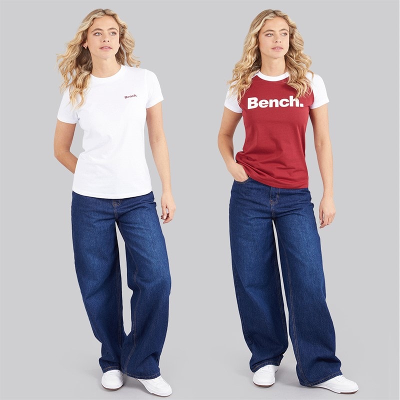 Bench Womens Bruxo Two Pack T-Shirts Cranberry/White - Image 3