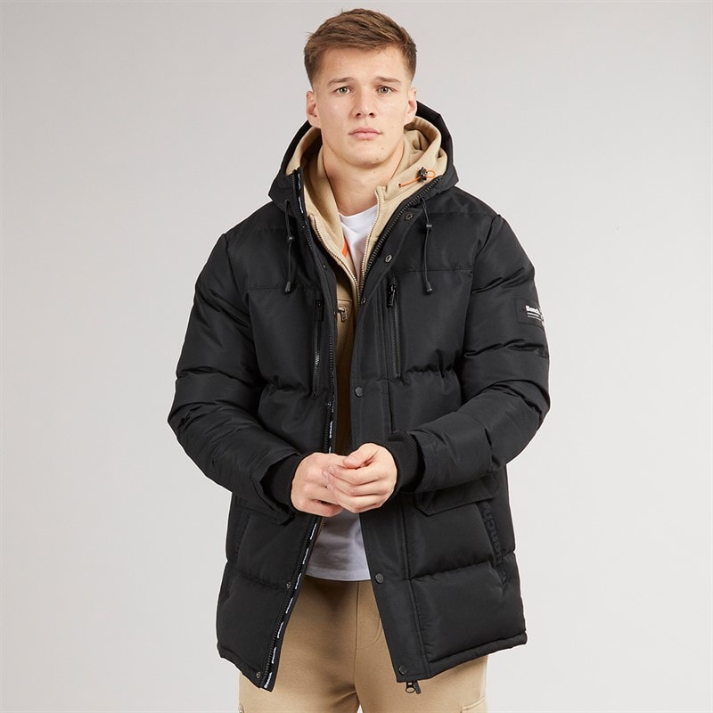 Bench Mens Bovero Padded Parka Jacket A Black - Image 1