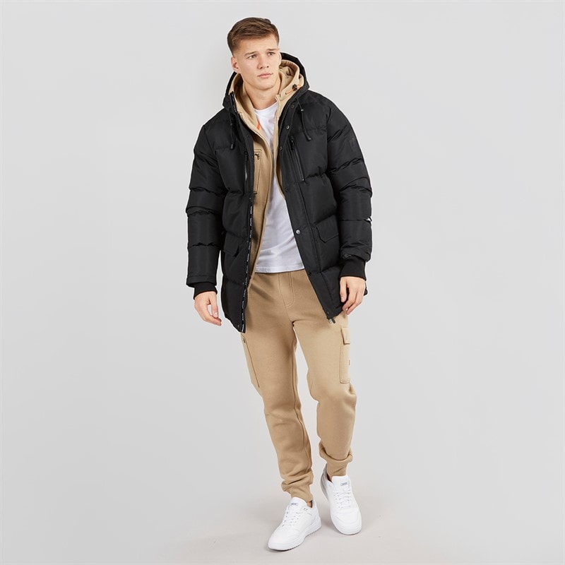 Bench Mens Bovero Padded Parka Jacket A Black - Image 4