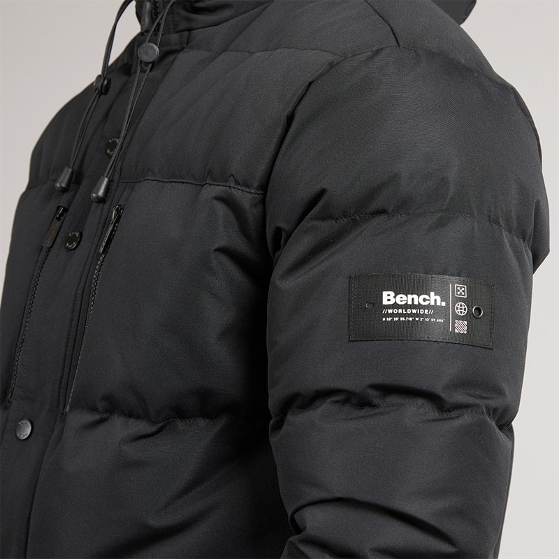 Bench Mens Bovero Padded Parka Jacket A Black - Image 5