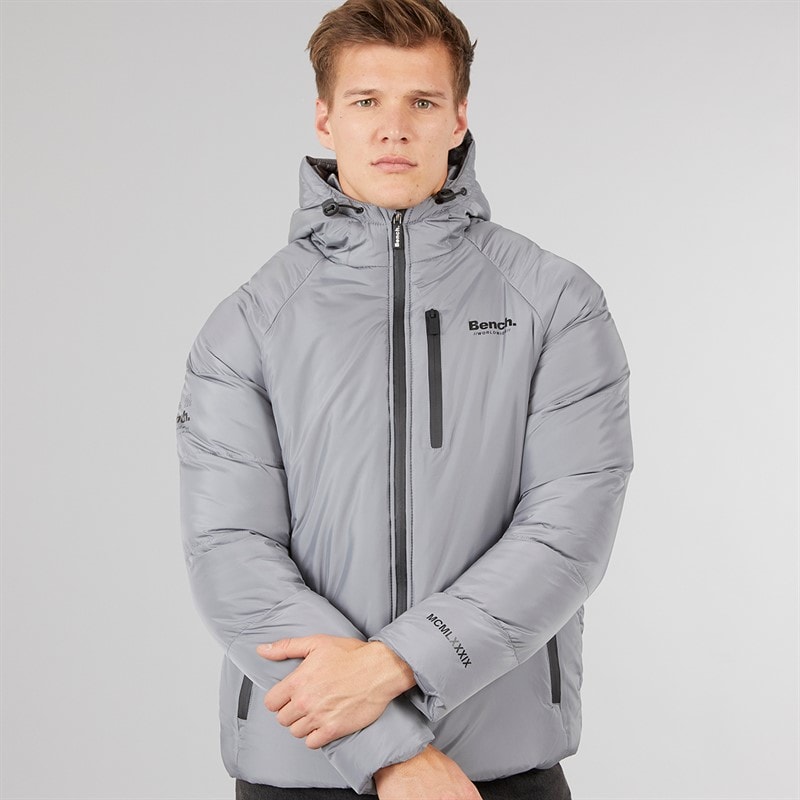 Bench Mens Rafera Padded Jacket Steel Grey - Image 3