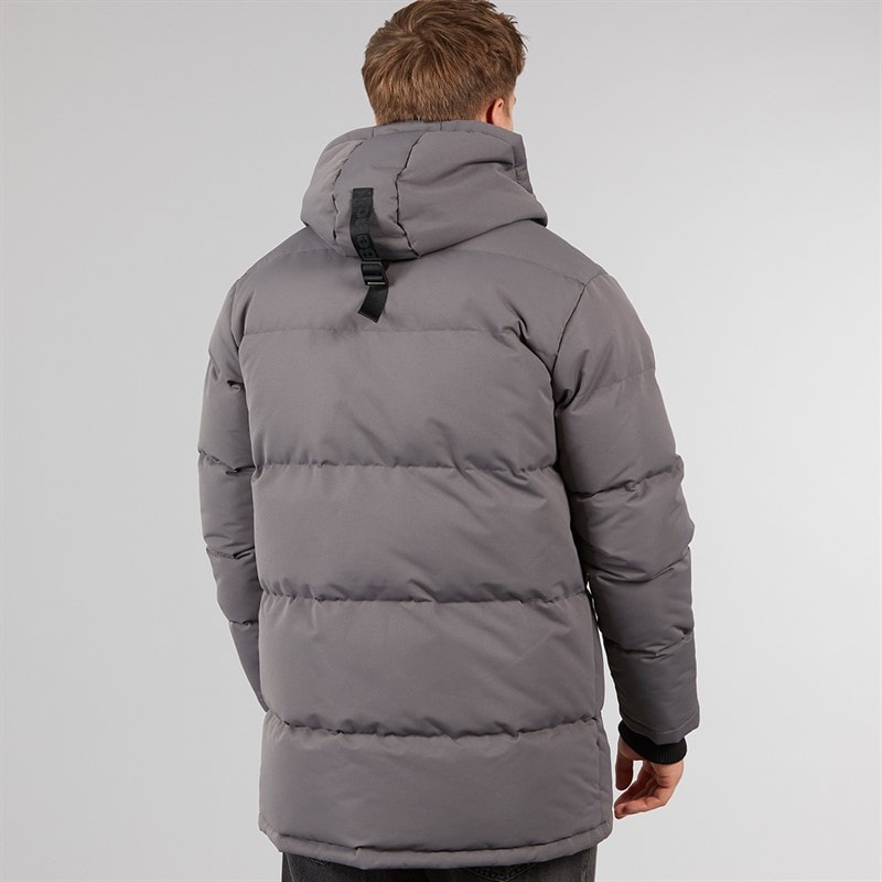 Bench Mens Bovero Padded Parka Jacket Dark Grey - Image 2