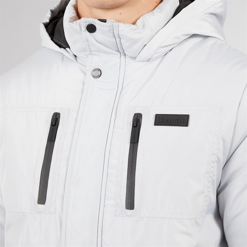 Bench Mens Loderi Padded Jacket Light Grey - Image 3