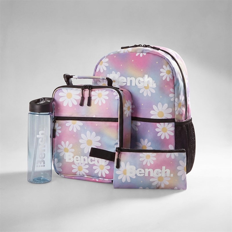 Bench Girls Backpack And Accessories Set Pastel Rainbow With Daisy Print - Image 1