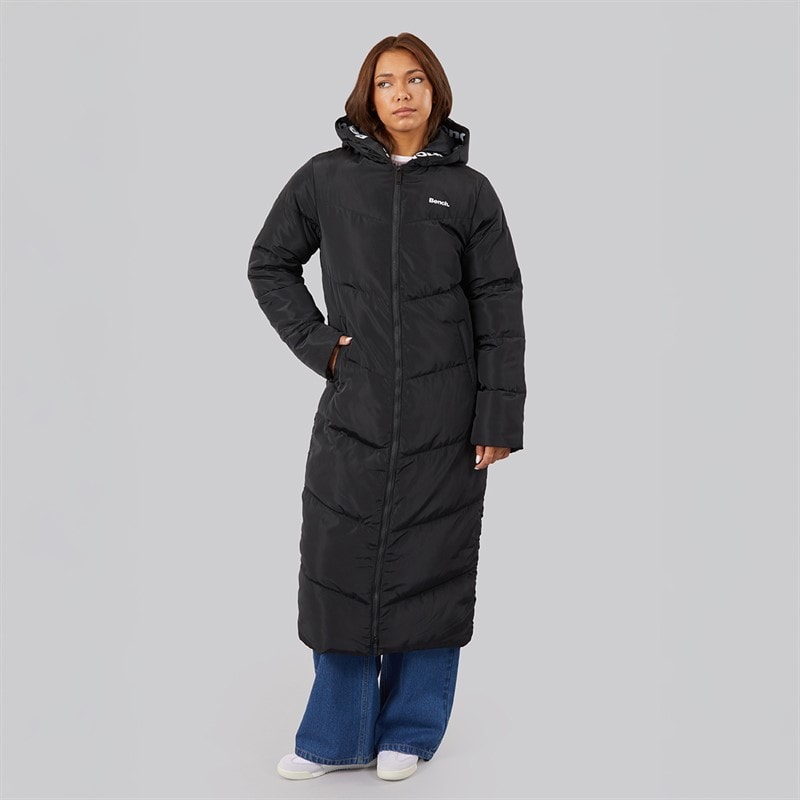 Bench Womens Eventhe Long Length Puffer Coat Black - Image 4