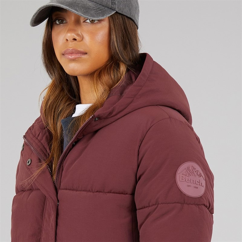 Bench Womens Alene Puffer Coat Cherry Lacquer - Image 3