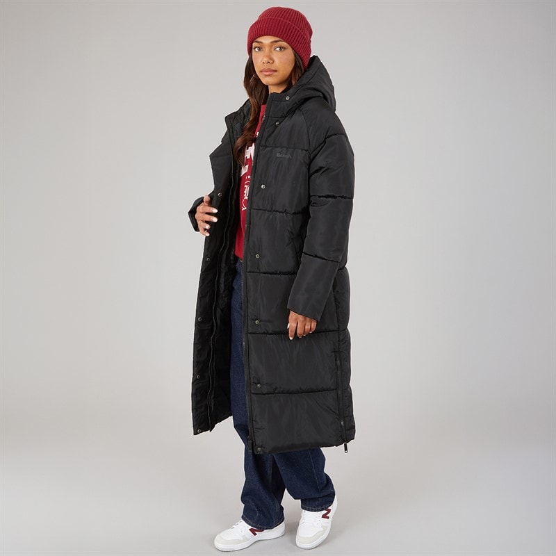 Bench Womens Affy Longline Puffer Coat Black - Image 4